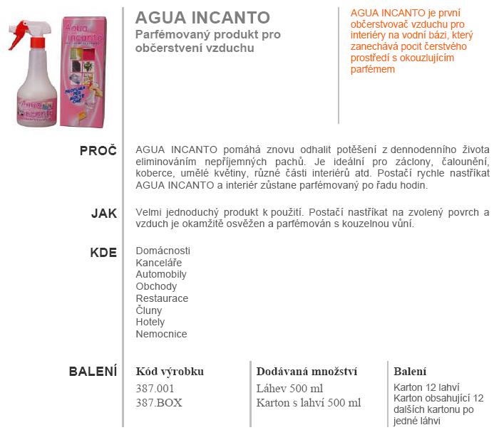 Agua incanto je interierová vodou ředitelná vůně.